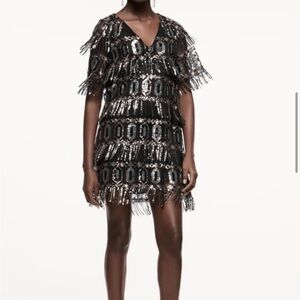 Zara Black Sequin Dress